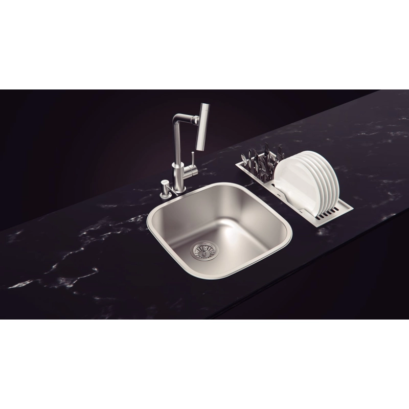 Cuba de Embutir ou Sobrepor Tramontina Tramontina Aria Maxi 40 BS em Aço Inox Escovado 40x40 cm