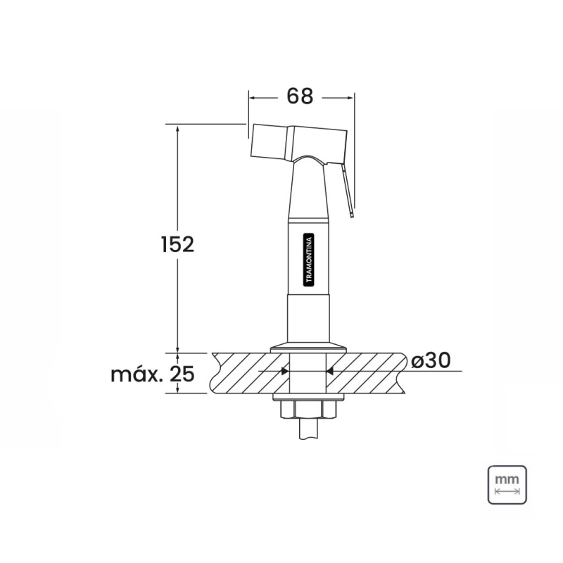 Ducha Manual para Cozinha Tramontina em Aço Inox com Extensor