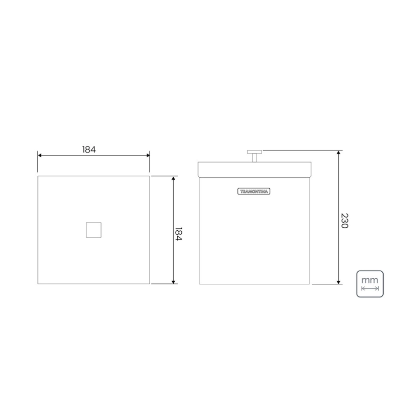 Lixeira Inox Luz Tramontina com Acabamento Acetinado  4,5 L