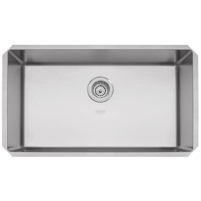 Cuba de embutir Tramontina Design Collection Quadrum Undermount em Aço Inox com Acabamento Acetinado 70 U 70x40 cm