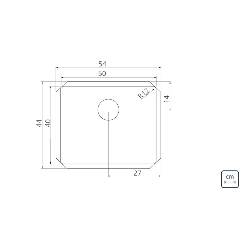 Cuba de embutir Tramontina Design Collection Quadrum Undermount em Aço Inox com Acabamento Acetinado 50 U 50X40 cm