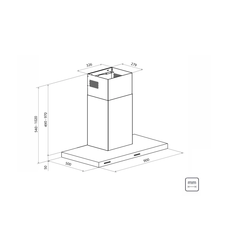 Coifa de Parede Tramontina New Dritta Wall 90 em Aço Inox 90 cm 127 V