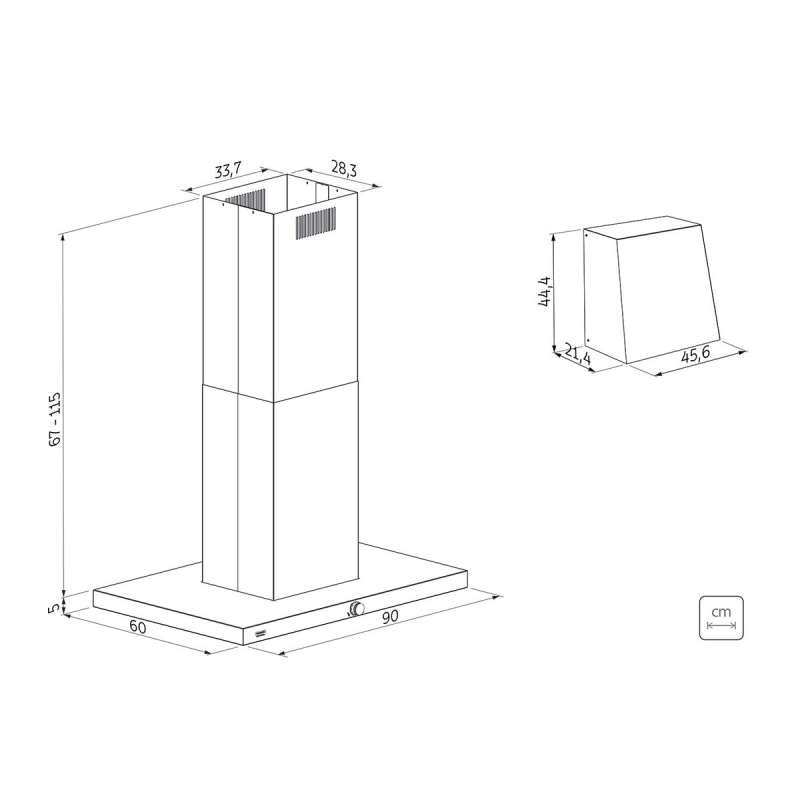 Coifa de Ilha Tramontina Design Collection Dritta Isla Silent Pro 90 220 V em Aço Inox