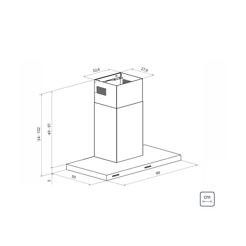 Coifa de Parede Tramontina New Dritta Wall 90 em Aço Inox 90 cm 220 V