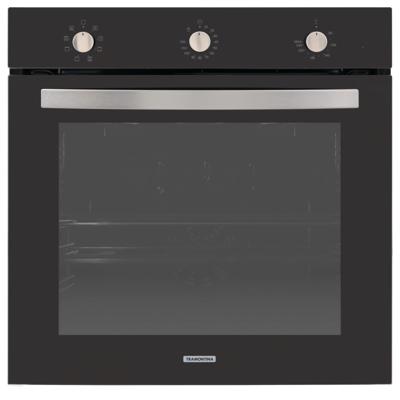 Forno Elétrico de Embutir Tramontina Glass Cook em Vidro Temperado Preto 7 Funções 73 L