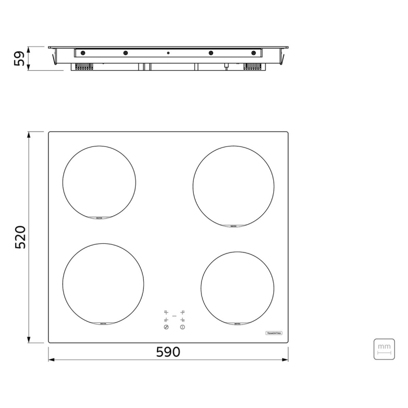 Cooktop por Indução Tramontina Square Basic 4EI 60