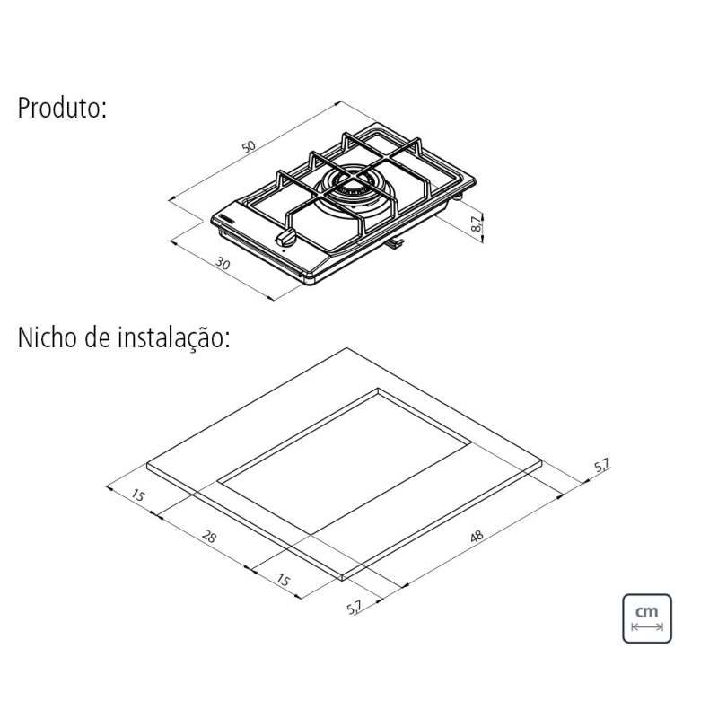 Cooktop a Gás Tramontina Dominó em Aço Inox e Trempes em Ferro Fundido com Acendimento Superautomático 1 Queimador
