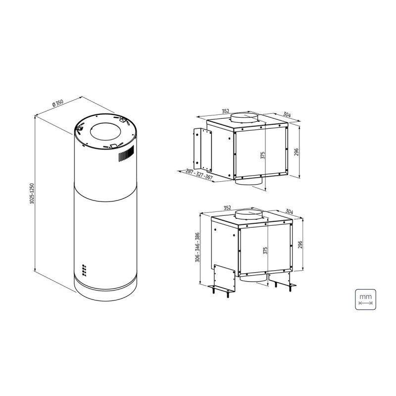 Coifa de Ilha Tramontina Tube Isla 35 Split em Aço Inox 220 V