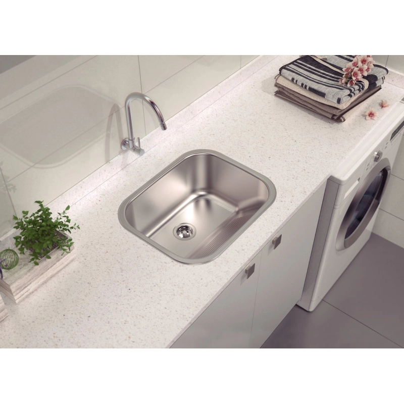 Tanque de Encaixe Tramontina Hera 34 L em Aço Inox Escovado 50x40 cm
