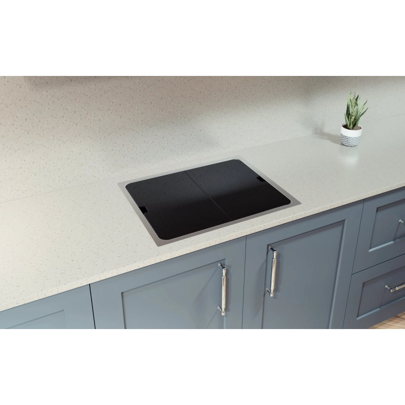 Cuba de Sobrepor Tramontina Design Collection Workstation Quadrum Deep 50 em Aço Inox com acessórios