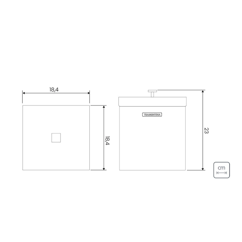 Lixeira Inox Luz Tramontina com Acabamento Acetinado  4,5 L