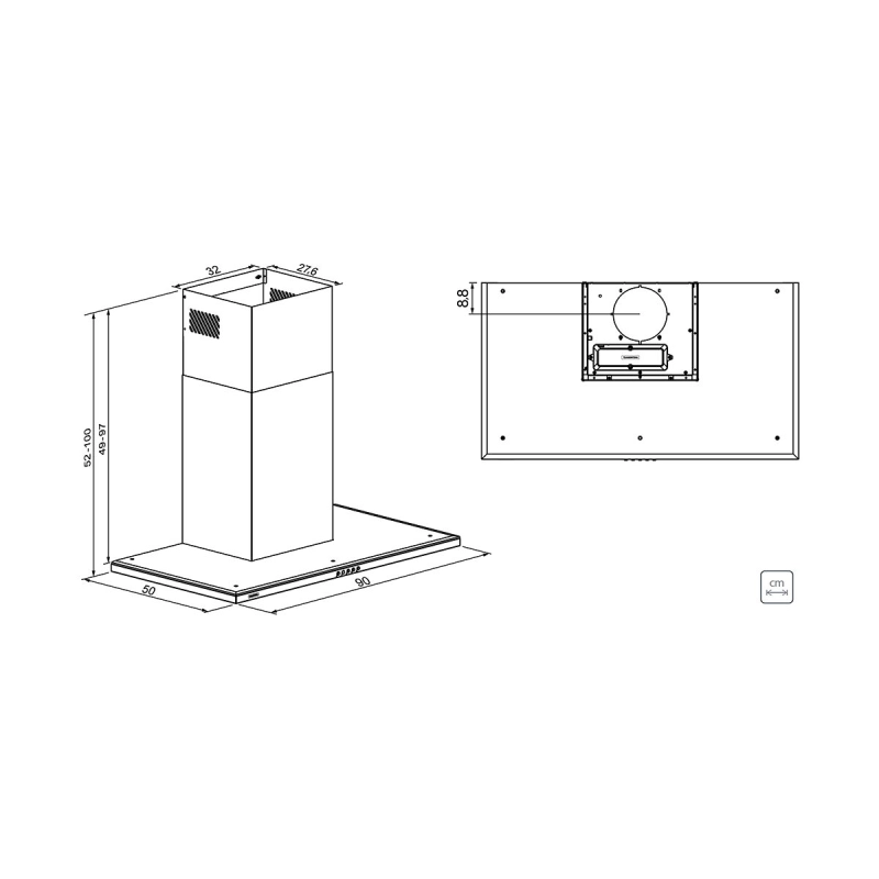 Coifa de Parede Tramontina Slim Wall 90 em Aço Inox com Acabamento Acetinado 90 cm 220 V