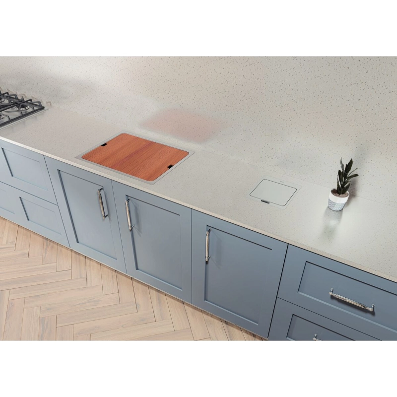 Cuba de Sobrepor Tramontina Design Collection Workstation Quadrum Deep 50 em Aço Inox com acessórios