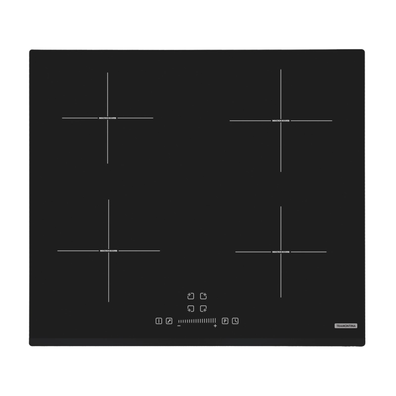 Cooktop por Indução Tramontina Square Slider B 4EI 60 Vitrocerâmico com 4 Áreas de Aquecimento e Comando Touch