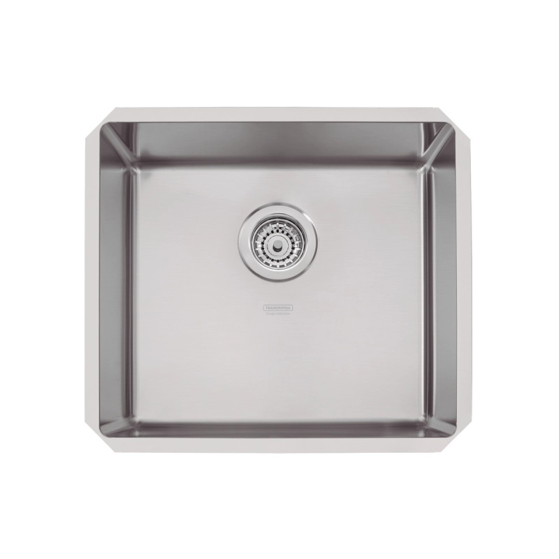 Cuba de embutir Tramontina Design Collection Quadrum Undermount em Aço Inox com Acabamento Acetinado 45 U 45x40 cm