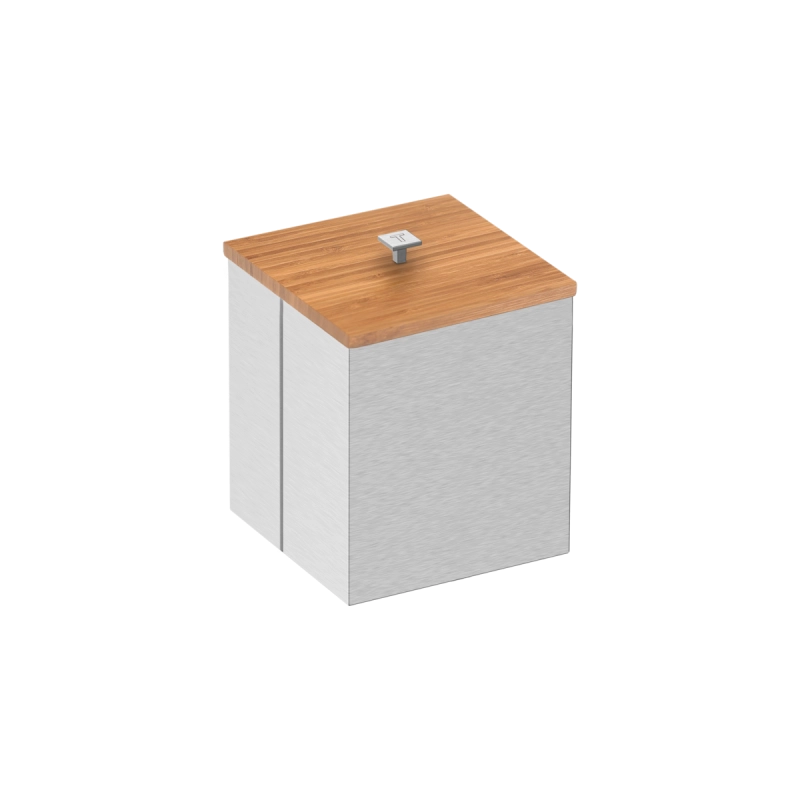 Lixeira Inox Luz com Tampa de Bambu Tramontina com Acabamento Acetinado  4,5 L