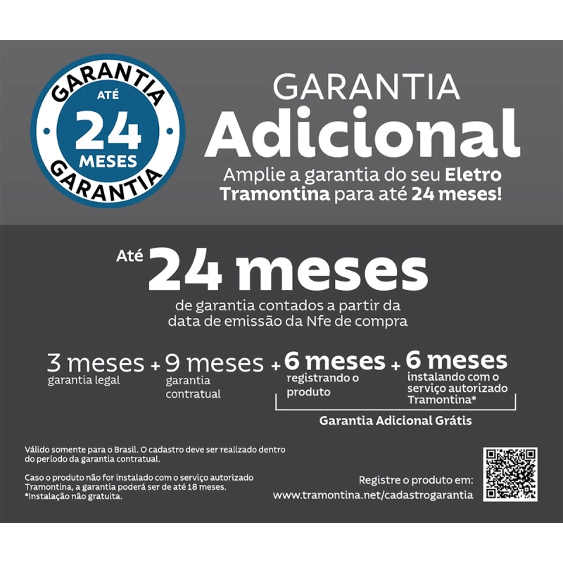 Cooktop a Gás Tramontina Dominó em Aço Inox e Trempes em Ferro Fundido com Acendimento Superautomático 1 Queimador