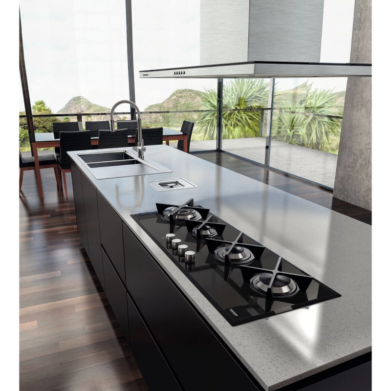 Coifa de Ilha Tramontina Slim Isla 90 Split em Aço Inox com Acabamento Acetinado 90 cm