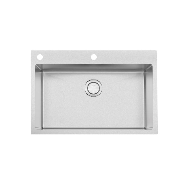 Cuba de Sobrepor Tramontina Design Collection Quadrum Flush 1C 70 em Aço Inox com Acabamento Acetinado
