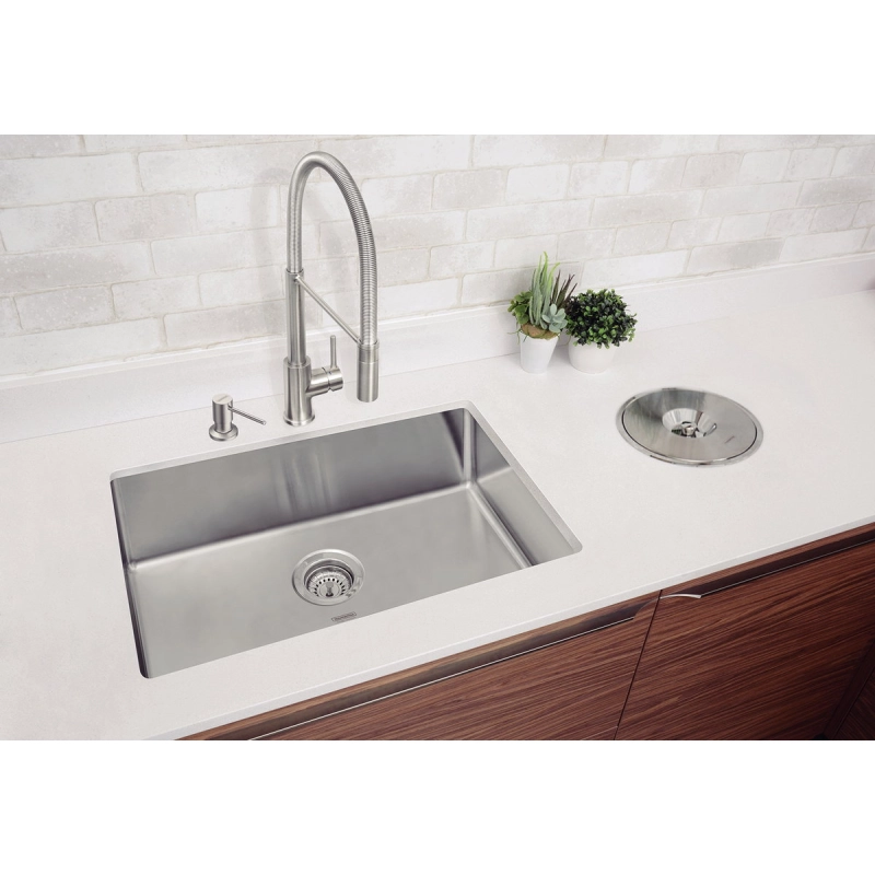Cuba de embutir Tramontina Design Collection Quadrum Undermount em Aço Inox com Acabamento Acetinado 70 U 70x40 cm