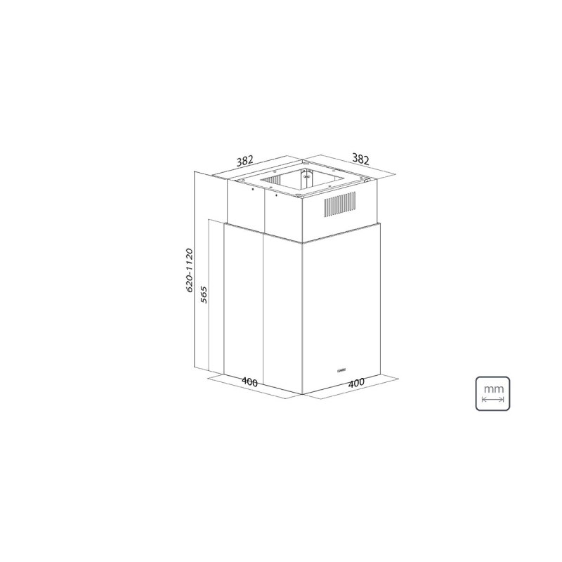 Coifa de Ilha Tramontina Square Isla 40 Silent em Aço Inox com Acabamento Acetinado e Revestimento Acústico 220V