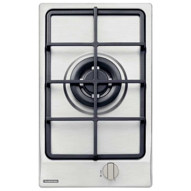 Cooktop a Gás Tramontina Dominó em Aço Inox e Trempes em Ferro Fundido com Acendimento Superautomático 1 Queimador
