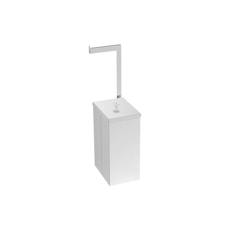 Lixeira Tramontina Luz Slim em Aço Inox 5,5 L com Suporte para Papel Higiênico