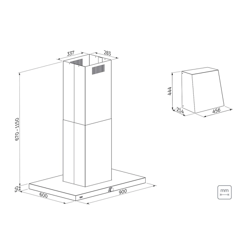 Coifa de Ilha Tramontina Design Collection Dritta Isla Silent Pro 90 220 V em Aço Inox