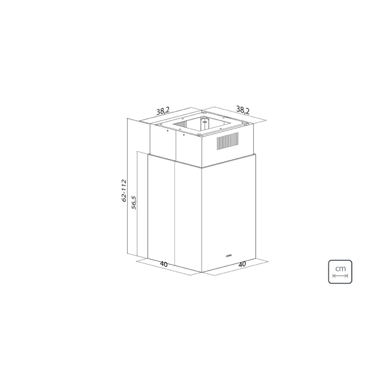Coifa de Ilha Tramontina Square Isla 40 Silent em Aço Inox com Acabamento Acetinado e Revestimento Acústico 220V