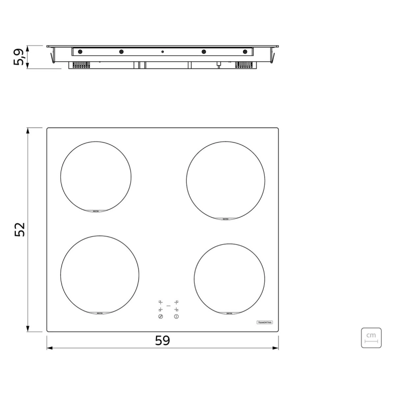Cooktop por Indução Tramontina Square Basic 4EI 60