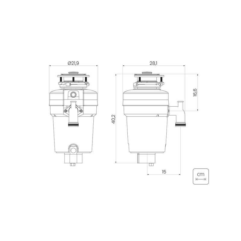 Triturador de Resíduos Alimentares Tramontina para Cubas ou Pias com Furação para Válvula de 4 1/2" com Potência de 0,75 HP 220 V