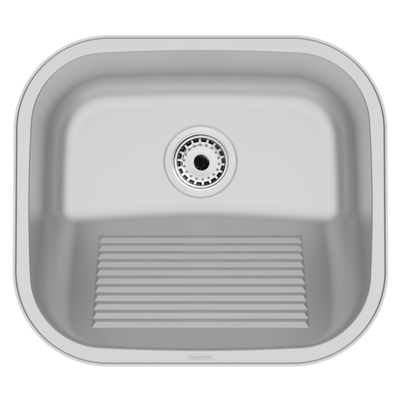 Tanque de Encaixe Tramontina Hera Compact 19 em Aço Inox Escovado 40x35 cm
