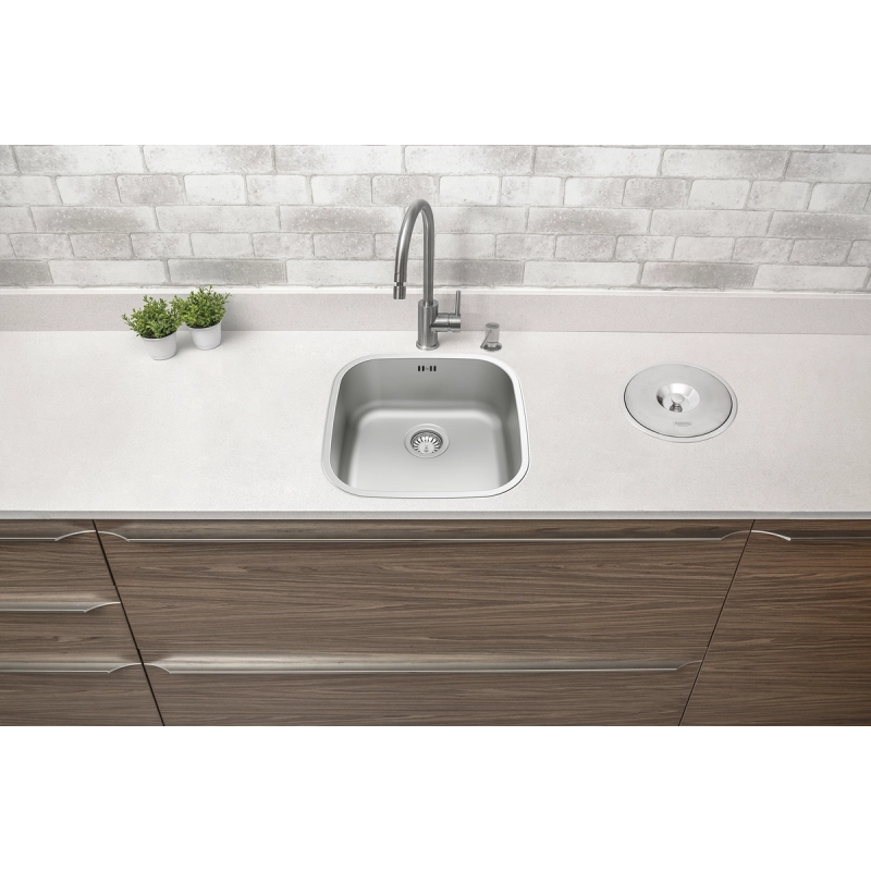 Cuba de Embutir ou Sobrepor Tramontina Aria Maxi 40 BS em Aço Inox Escovado 40x40 cm