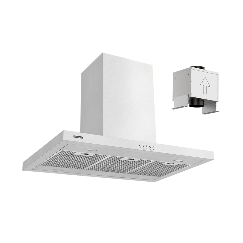 Coifa de Ilha Tramontina Dritta Isla 90 Split em Aço Inox 90 cm 220