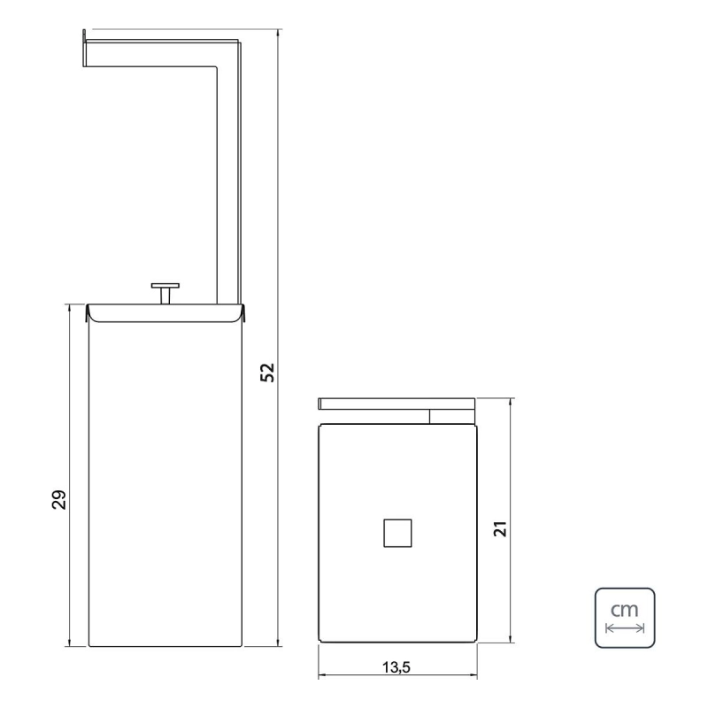 Lixeira Tramontina Luz Slim em Aço Inox 5,5 L com Suporte para Papel Higiênico