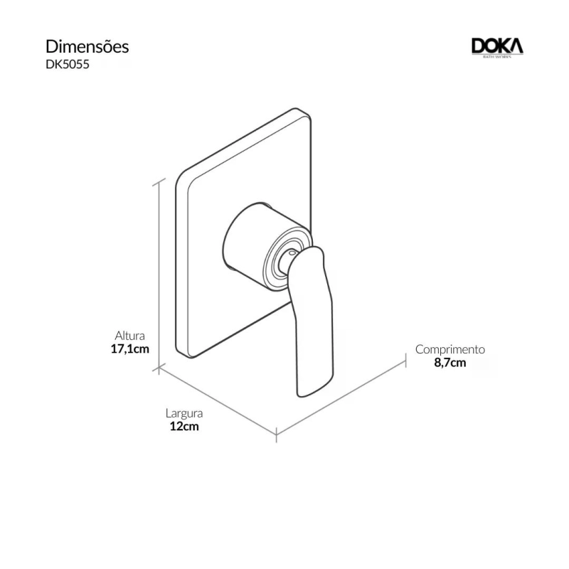 Acabamento para Monocomando de Chuveiro Rainbow – Base Docol - Matt White