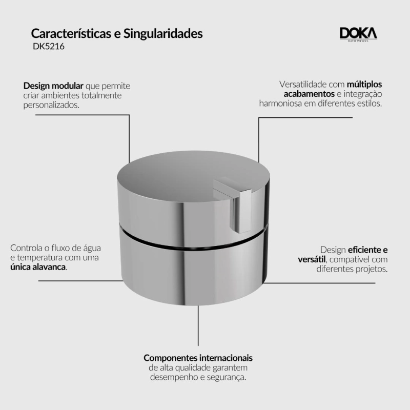 Acionamento Monocomando de Bancada para Lavatório Quantum - GunMetal