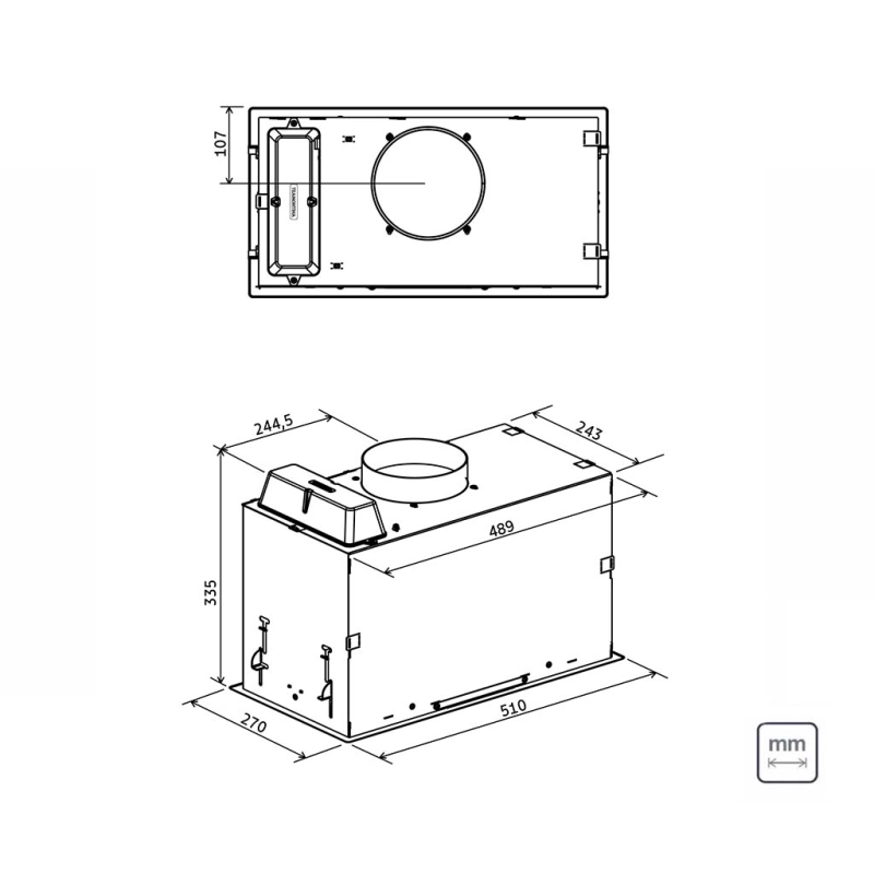 Coifa de Embutir Tramontina Incasso 51 em Aço Inox com Acabamento Acetinado 51 cm 127 V