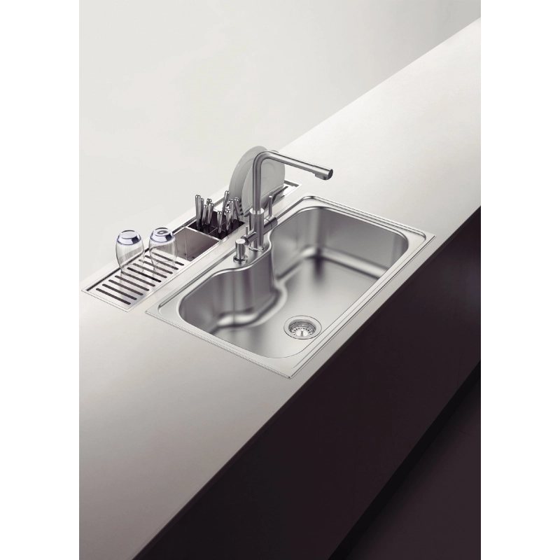 Canal Organizador em Aço Inox Tramontina para Sobrepor com Acabamento Acetinado 105x18 cm