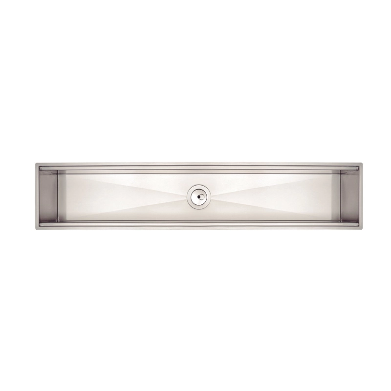 Canal Organizador em Aço Inox Tramontina para Sobrepor com Acabamento Acetinado 90x18 cm