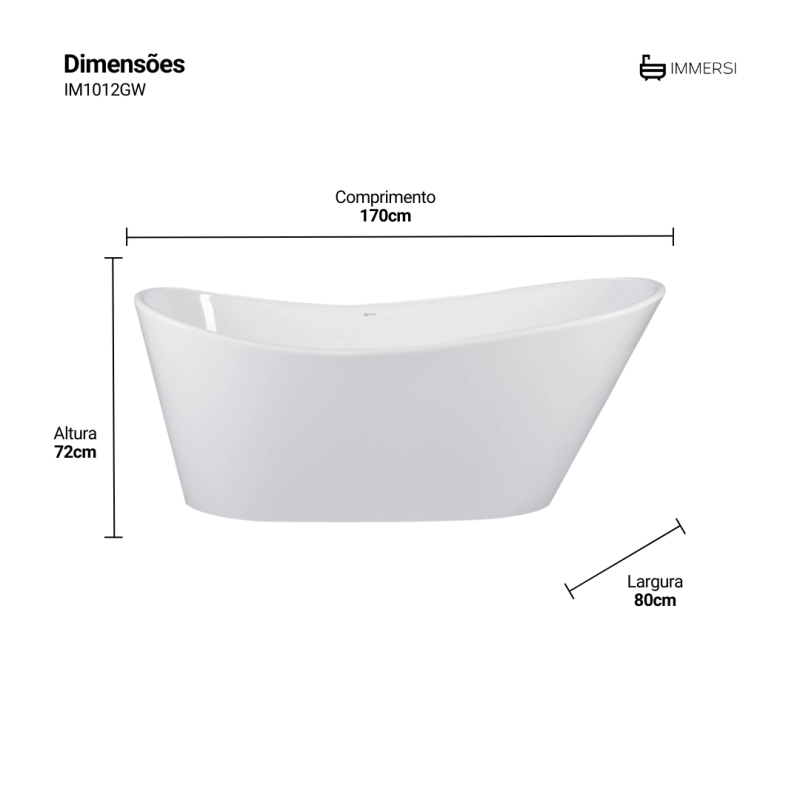 Banheira Atlântida Glossy White