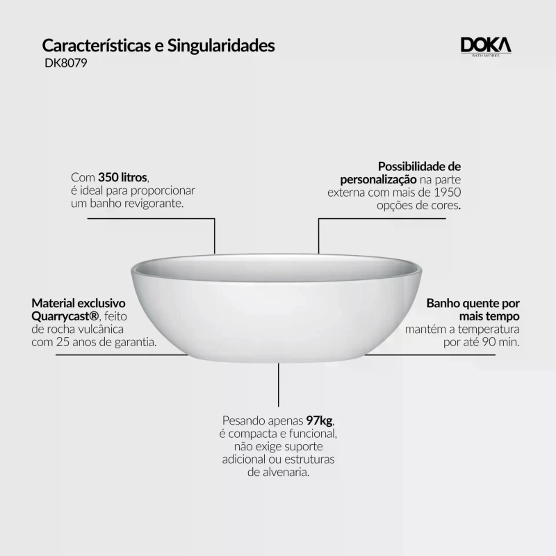 Banheira Barcelona - Standard White (Polido)