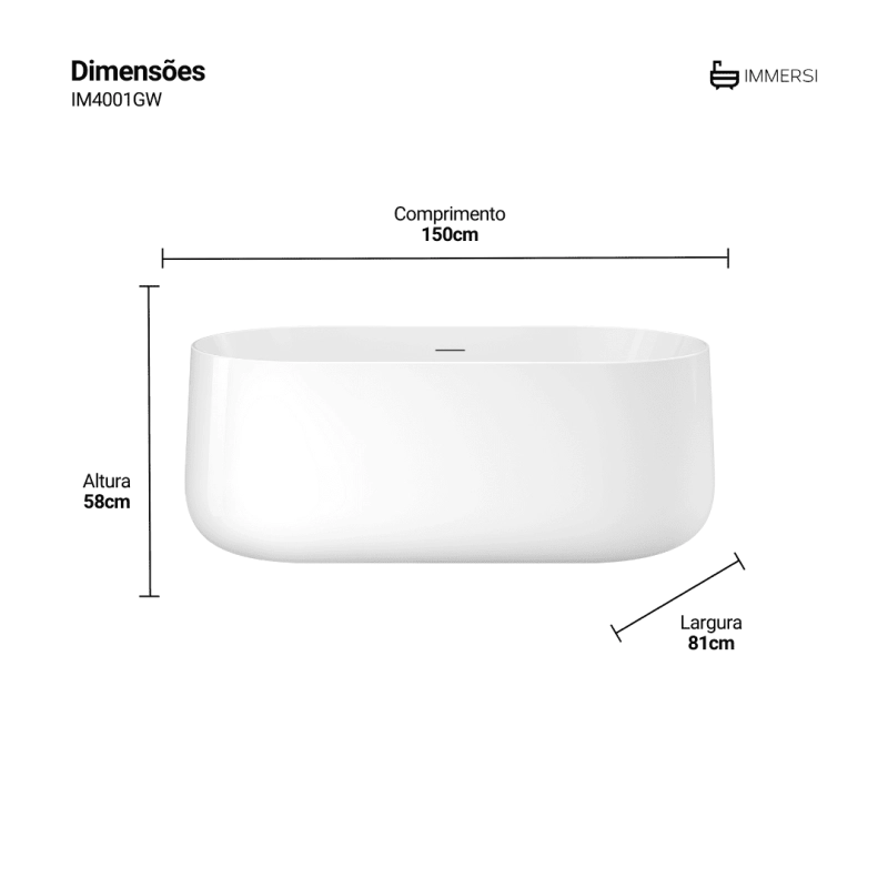 Banheira Camburi Glossy White