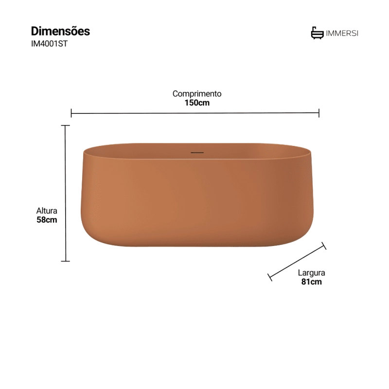 Banheira Camburi Soft Terracota (Fosca Colorida)