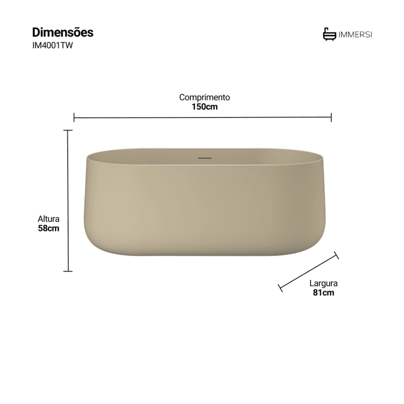 Banheira Camburi Tan White (Fosca Colorida)