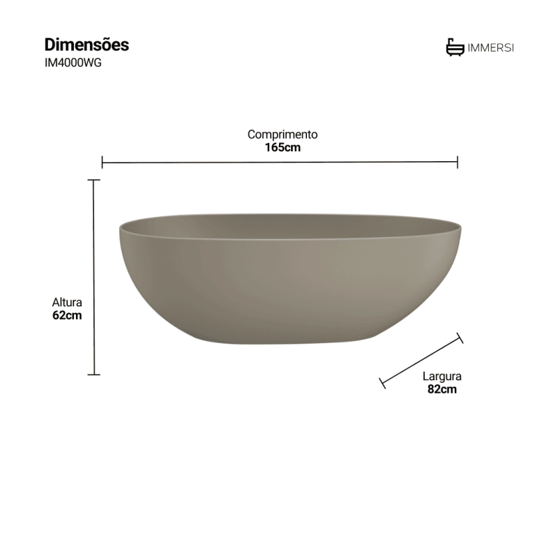 Banheira Campeche Warm Grey (Fosca Colorida)