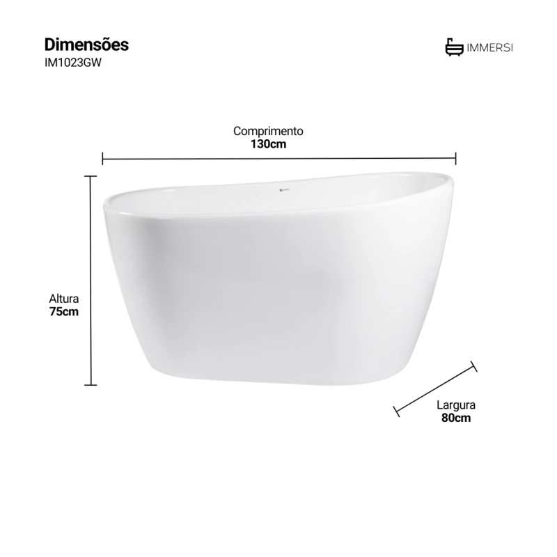 Banheira Embaú Glossy White