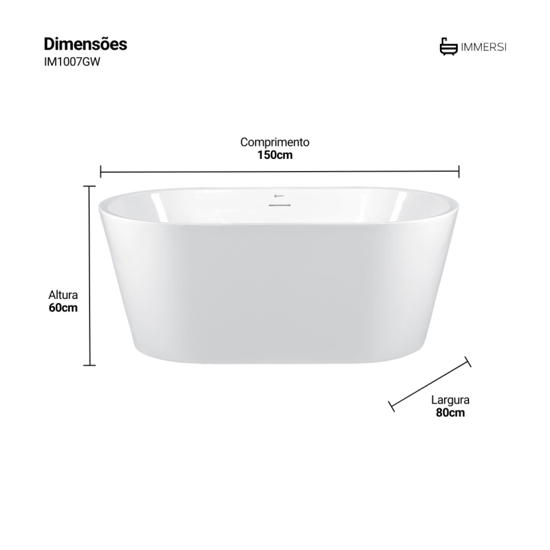 Banheira Gamboa Glossy White