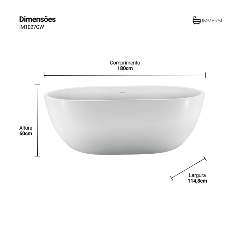 Banheira Imbituba Glossy White