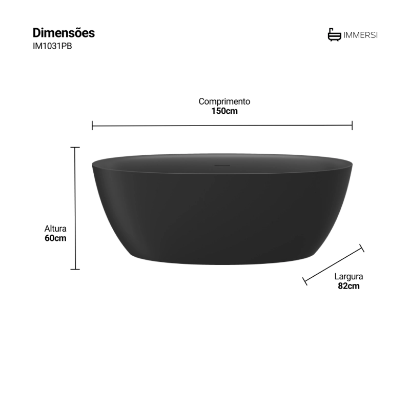 Banheira Itajaí Pure Black (Fosca Colorida)